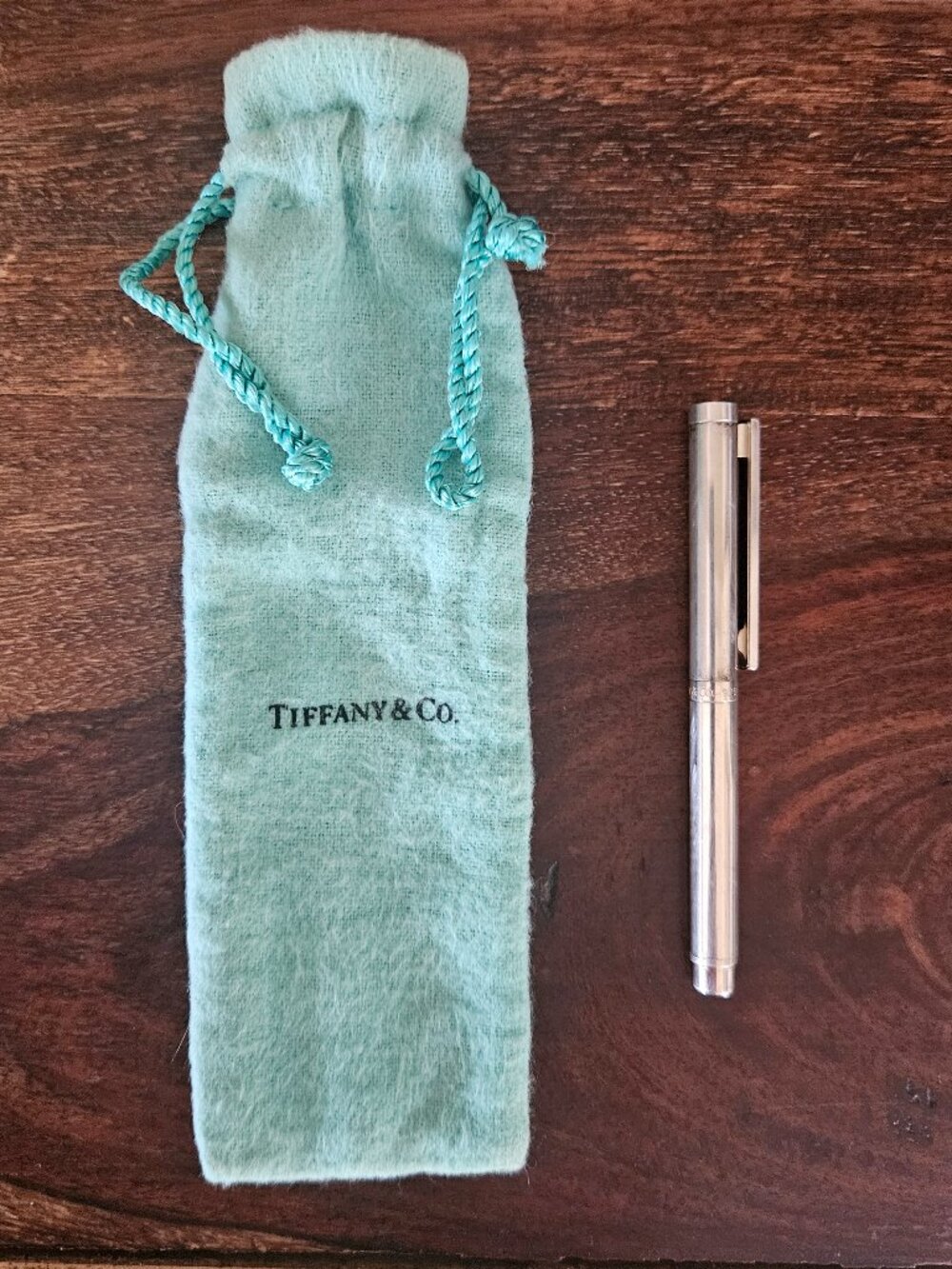 Tiffany & Co. 1837 Sterling Silver 925 Purse Ballpoint Pen w/Original Pouch